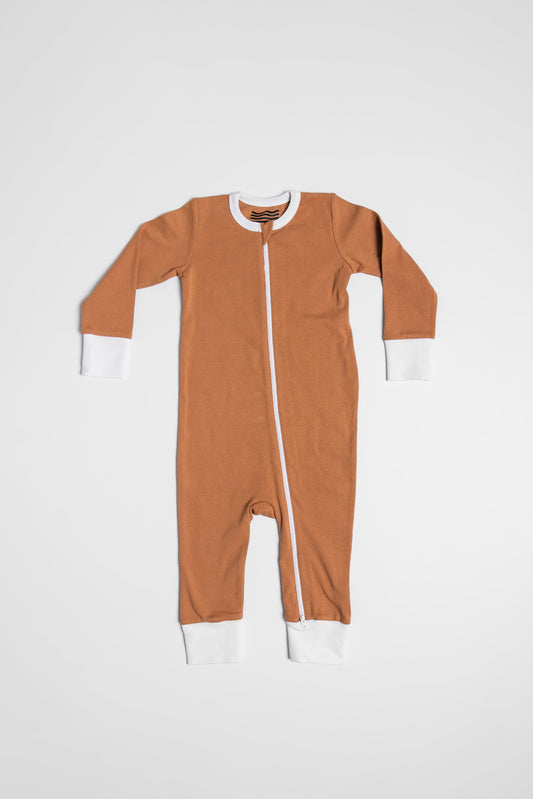 FlexiZip Romper: Camel