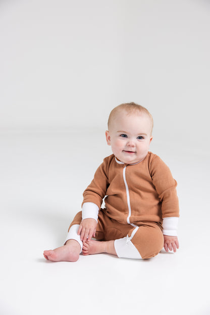 FlexiZip Romper: Camel