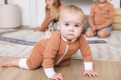 FlexiZip Romper: Camel